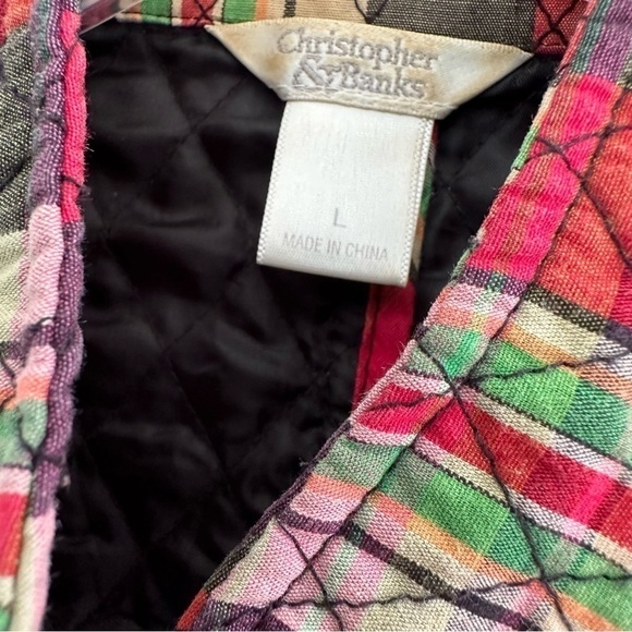 Christopher & Banks Vintage Red Plaid Quilted Vest Waistcoat, Large - Picture 7 of 7